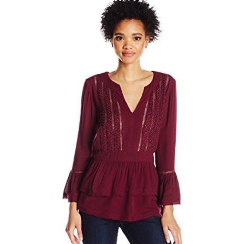 William Rast Burgundy Fiona Blouse | Size: M
